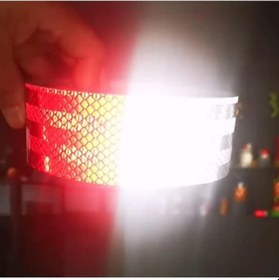 Resim Turcoshop11 Sarı 25m Reflektif Bant Beyaz Kırmızı Araç Uyarı Şeridi 