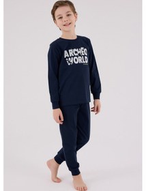 Resim Rolypoly Erkek Çocuk Lacivert Pijama Takımı Rp3684-c-v2 