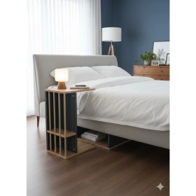 Resim Ayz Pintdi C Tipi Koltuk Yanı Sehpası Dergilikli Laptop Kahve Yan Sehpası Çam - Negro - Cappucino 