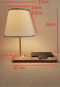 Resim 571 Store DEKORATİF MASA ABAJURU MDF AYAK KUMAŞ BAŞLIK 