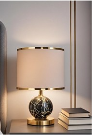 Resim 571 Store F SERİSİ MASA ABAJURU METAL GÖVDE KMAŞ BAŞLIK ŞIK TASARIM 1 SINIF KALİTE 