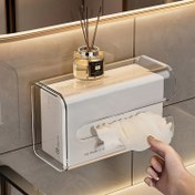 Resim Modern Şeffaf Akrilik Mendil Kutusu Kapağı, Plastik Mendil Dispenser Kabı, Pürüzsüz Kağıt Çıkışı, Banyo, Mutfak ve Oturma Odası Dekoru 
