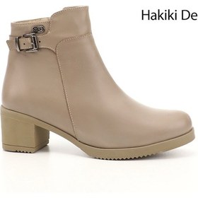 Resim Gönderi R Kadın Bej Fermuarlı Kalın Topuklu Hakiki Deri Bot Gkzb13447453 Bej 