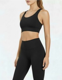 Resim Flow Yüksek Bel Pilates & Yoga Taytı + Destekleyici Spor Sütyeni Kadın Spor Takım Siyah 