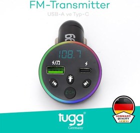 Resim TUGG FM Verici & Araç Şarj Cihazı | Bluetooth 5.0 FM Transmitter, Çift USB + Type-C PD Hızlı Şarj, Müzik Aktarımı, LED Ekran, Alman Teknolojisi – Siyah Kos-4 104960 