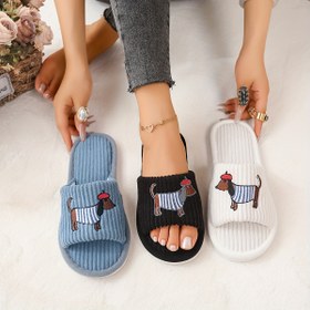 Resim Sevimli Dachshund Tasarımlı 4 Mevsim İç Giyim Terlik 