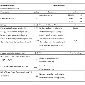 Resim SEG SBM4021 WE 4 Programlı Bulaşık Makinesi 