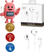 Resim X PREMİUM MobiLX iPhone 15/16 Type-C Kablolu Kulaklık – Orijinal Ses, Mikrofonlu, Tak-Çalıştır 