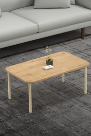 Resim DESENGO EKO.safir meşe ahşap ayaklı modern orta sehpa,çay sehpası,servis sehpası,ofis sehpası 
