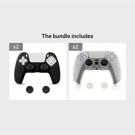 Resim Willowhaven Sony Ps5 Dualshock 5 Kum Kum Kılıfı 2 Siyah 2 Şeffaf Başparmak Kılıfı 