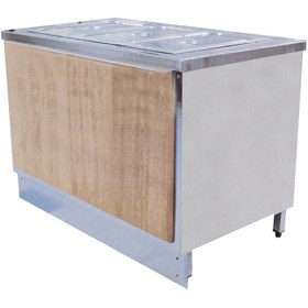 Resim Öztiryakiler Ahşap Kaplamalı Sıcak Servis Bankosu, 5 GN 1/1-200 mm, 190x70 cm 