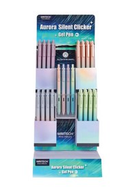 Resim Wrıtech W-0171 Aurora 0,7mm Mavi Jel Kalem - 72'li Stand Ahşap 