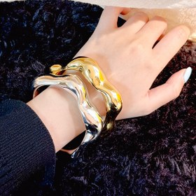 Resim 1-2 Paket Büyük Dalga Akrilik CCB Açık Bilezik Kadınlar için Çok Yönlü Günlük Tatil Bileklik 