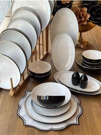 Resim ROSSEV Yemek Takımı Modern Black 55 Parça 12 Kişilik 