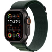 Resim Apple Watch Ultra 2 GPS + Cellular 49mm Siyah Titanyum Kasa + Koyu Yeşil Alpine Loop - Medium 