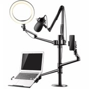 Resim NPO Sttf7095b Notebook Stand,ring Işık,mikrofon,tablet/telefon Tutucu 6 In 1 Canlı Yayın Twitch Seti 