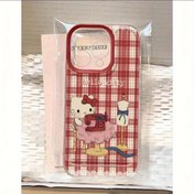 Resim Sanrio, kırmızı ekose Hello Kitty tasarımı, iPhone 16, 16 Pro, 16 Pro Max, 15, 14, 13, 12 için uygun. Erkek ve kız çocukları için mükemmel tatil ve doğum günü hediyesi, tam koruma 