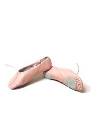 Resim Astra Cloud X Bağcıklı ve Çapraz Lastikli Pembe Deri Bale Patiği 