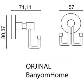 Resim Çelik Banyo Paslanmaz Pirinç Mat Siyah Flora Bornozluk Banyo Askısı Siyah 