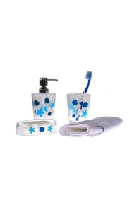 Resim BENEKLİ DESEN 3 LÜ BANYO SETİ AKRİLİK Şeffaf 