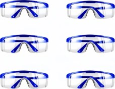 Resim Willowhaven 6 Adet Buğu Önleyici Mavi Beyaz İş Gözlüğü, Ayarlanabilir Şakaklı, Net Görüş 