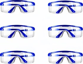 Resim Willowhaven 6 Adet Buğu Önleyici Mavi Beyaz İş Gözlüğü, Ayarlanabilir Şakaklı, Net Görüş 