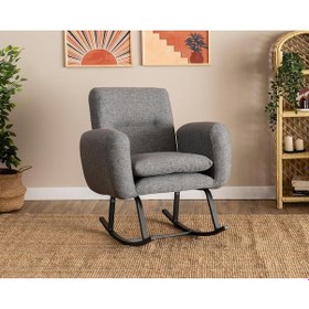 Resim Pafu Kono Tv / Dinlenme / Baba / Emzirme Koltuğu Sallanan Sandalye - Keten Açık Gri 