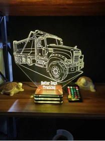 Resim Lamp Mack Kamyon, Truck, Driver, Personalized 3 D Lamp 