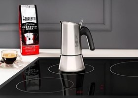 Resim Bialetti - Venus: 2 Cups Ocak Üstü Espresso Pişirici - 85ml - Gümüş Renk - Paslanmaz Çelik Gövde - Patentli Güvenlik Valfi - Tüm Ocak Türleri İçin Uygundur (İndüksiyon Hariç) 