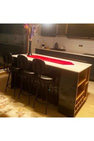 Resim J&S QUALİTY Bar Sandalyesi Ikea 75.cm Oturum Eyfel Mutfak Adası Bar Sandalyesi, Taburesi Dekoratif,siyah Metal 