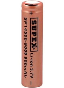 Resim Supex 14500-900d Lityum Ion 3.7v 900mah Şarj Edilebilir Düz Kafa Başlıksız Pil 