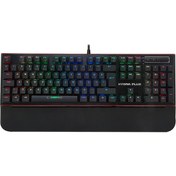 Resim Rampage HYDRA R6 PLUS Full RGB Usb + Audio Portlu Aluminyum Kaplama Mavi Switch Gaming Mekanik Klavye Rampage