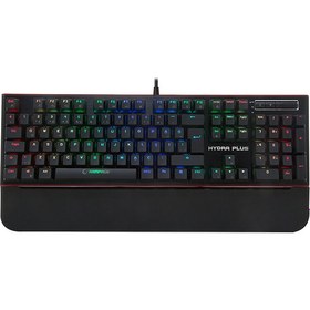 Resim Rampage HYDRA R6 PLUS Full RGB Usb + Audio Portlu Aluminyum Kaplama Mavi Switch Gaming Mekanik Klavye Rampage