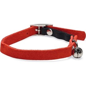 Resim Beeztees Kedi Boyun Tasması, Süet, Kırmızı, 24-29cm 