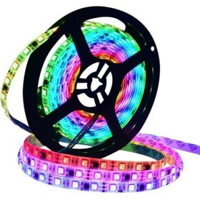 Resim Ws2811 Argb Adreslenebilir Pixel Şerit Led Ip65 5 M 60 Led Magic Led 