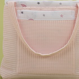 Resim Bebek Bakım Çantası - Bebe Pembe Petek - Pembe Ay 
