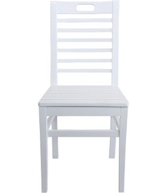 Resim Motoryagmarket Bodrum Sabit Ahşap Sandalye Beyaz Ev -Cafe -Bahçe Için Beyaz 
