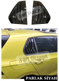 Resim Volkswagen Golf 8 Kelebek Vizör Parlak Siyah Golf Yan Cam Eki 