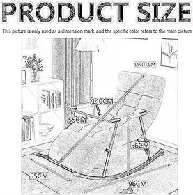 Resim Modern sallanan sandalye kreş ve oturma odası nefes suni deri rahat kol dayama şık gri vurgu mobilya 