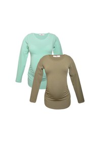 Resim Luvmabelly Myra2306 2307 Hamile Tshirt Seti-mint 