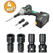 Resim Depolife Darbeli Matkap İçin Uç Adaptörü 1/2 Köşeli Tahrik 1/4 Altıgen Şaft Burç Adaptör Hızlı Germe Dönüştür 