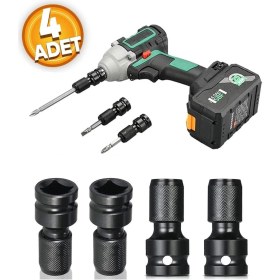 Resim Depolife Darbeli Matkap İçin Uç Adaptörü 1/2 Köşeli Tahrik 1/4 Altıgen Şaft Burç Adaptör Hızlı Germe Dönüştür 