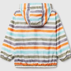 Resim Benetton Mix Erkek Bebek Çizgili Yağmurluk Beyaz 