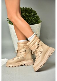 Resim Fox Shoes R312102404 Ten Paraşüt Kumaş Kadın Bot Ten 