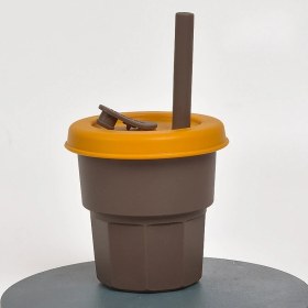 Resim Zsykd Saman Kupası Kahverengi Kupası + Zerdeçal Kapak (400ML) (Yurt Dışından) 