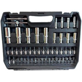 Resim Unıversal 1/2 Ve 1/4 Lokma Takımı Ve Bits Uç Seti 108 Parça 