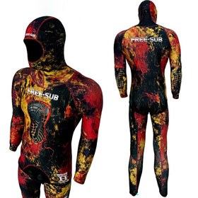Resim Free-Sub 5mm Assos Red Yamamoto Avcı Serbest Dalış Elbisesi - XS 