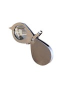 Resim 30mm 3x Cep Katlanır Büyüteç Okuma Büyüteç Büyüteç Anahtarlık Gümüş 