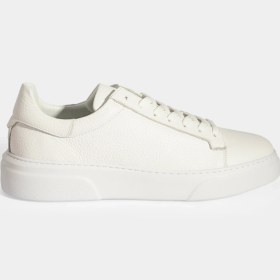 Resim Desa Erkek Beyaz Bağcıklı Deri Sneaker 