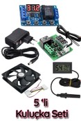 Resim usmtekno 5 Li Set Kuluçka Makinesi Termostadı,zaman Modülü ,kuluçka Fanı, Kuluçka Nem Ölçer, Adaptör 